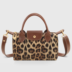 Famous Brand Luxury Leopard Pattern Women's Shoulder <b>Bag</b> High Quality PU Leather Customizable <b>Tote</b> <b>Bag</b> PP Material - Product Image 5