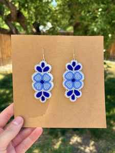 Boho ต่างหูลูกปัดด้วยการออกแบบสีฟ้าครามแอนดี้ cascading Fringe, เครื่องประดับของขวัญที่ไม่ซ้ำกัน - Product Image 3