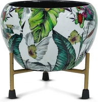 Soporte de Metal para Plantas de Interior y Exterior, Cromado, Dorado, Resistente a la Oxidación, Moderno, con Diseño Artístico en Hierro, en Oferta