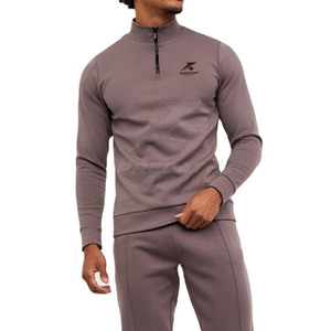 Pull à fermeture éclair en coton mélangé pour usage décontracté Pull à fermeture éclair en tissu doux et léger - Product Image 3