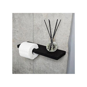 Porte-papier toilette en <span class=keywords><strong>bois</strong></span> avec étagère, porte-rouleau de papier toilette mural, rangement supplémentaire pour papier toilette - Product Image 6