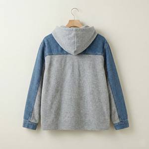 Ventes en gros de sweats à capuche en jean gris en molleton uni teinté en coton 100% personnalisés pour l'automne et l'hiver, streetwear décontracté pour hommes - Product Image 6