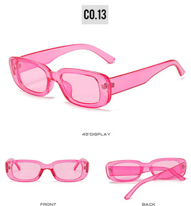 Rectangle Retro <b>Sunglasses</b> UV400 Full Rim <b>Frame</b> PC Lenses Unisex <b>Small</b> Shades Wholesale Custom Logo Eyewear - Product Image 2