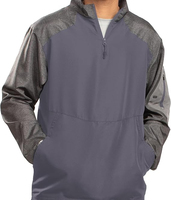 Veste de baseball tissée enduite pour l'hiver, col montant, fermeture éclair 1/4, manches longues, séchage rapide, respirante, antibactérienne, écologique
