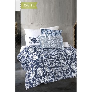 Ensemble de housse de couette en satin de coton mélangé au bambou Varol 250 TC, taille double, avec motif floral CAPRI pour usage domestique - Product Image 1