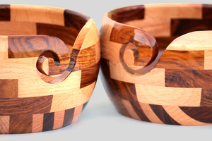 Bol en bois fait à la main palissandre hêtre tricot crochet stockage fil bol fonctionnel cadeau de noël - Product Image 4