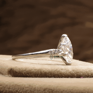 Marquesa y corte redondo diamante 7 piedra estilo anillo de compromiso para mujer - Product Image 3