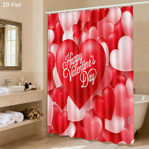 Custom Printed Waterproof Shower Shower <b>Curtain</b> for Bathroom Waterproof Polyester <b>with</b> <b>Hooks</b> - Product Image 1