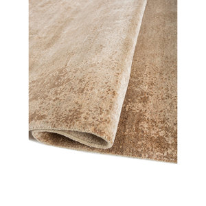 Tapis en viscose et soie de bambou noué à la main Entropy Ivory, grand format rectangulaire AKPS-13008 pour la maison ou le couloir, couleur unie, fait main - Product Image 2