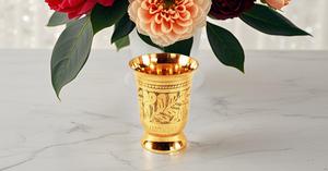 8.5 Ounce Brass Mint Julep Cup <b>Goblet</b> Tumbler Elegant 8.5 Ounce Capacity for Each Drink - Product Image 5