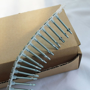 Plastic <b>Strip</b> Collated Drywall <b>Deck</b> Screw Self Drilling Screws with Wing White Zinc - Product Image 4