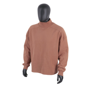 Designer Custom Solid Heavyweight <b>Turtle</b> <b>Neck</b> Cotton Oversized Pullover Sweatshirt for <b>Men</b> - Product Image 1