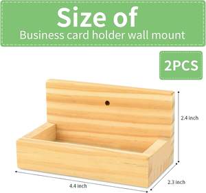 2 Pieces <b>Business</b> <b>Card</b> <b>Holder</b> Wall Mount Wood Hanging <b>Business</b> <b>Card</b> <b>Holder</b> <b>Business</b> <b>Card</b> Wall Display for Office School Home - Product Image 6