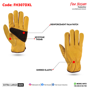 Guantes de conductor industrial sin forro OEM Sicherheitsarbeitshandschuhe en cuero de grano con guantes estilo pulgar Keystone - Product Image 2