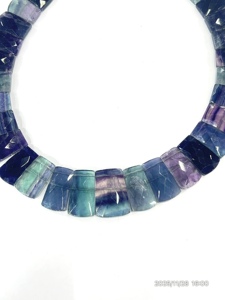 Collier ras de cou tendance de luxe en quartz de glace naturel facetté de qualité AAA, 18 pouces - Product Image 3