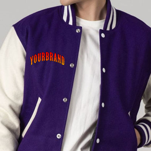 Veste universitaire en cuir pour homme 2026, logo personnalisé brodé, hiver, basketball, luxe, col montant - Product Image 3