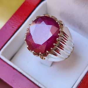 15 Carat Red Ruby <b>Ring</b> For <b>Men</b> Anaari Yaqoot Gemstone <b>Ring</b> 925 Sterling <b>Silver</b> <b>Mens</b> Jewelry Anniversary Gift <b>Ring</b> - Product Image 4