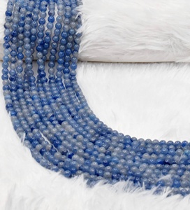 Anshul Impex - Cuentas Redondas de Aventurina Azul Natural de 8 mm, Cuentas Sueltas de Cristal Curativas para Hacer Joyas/Meditación - Product Image 3