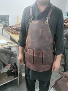 Leather Cow Crunch Spicy & Cognac Crunch Full Hide Barbecue Apron, <b>Tool</b> Apron - Product Image 2