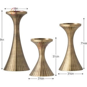 ที่ใส่เทียนชาโลหะทรงเสาทองเหลืองขนาดเล็กทำด้วยมือเหยือกเทียนที่มีเอกลักษณ์สำหรับตกแต่งบ้านและปาร์ตี้ - Product Image 5