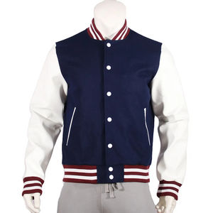 Varsity Jackets with Leather Sleeves Letterman Jacket Wholesale Blank CollegeBaseballjacket for men - Product Image 2
