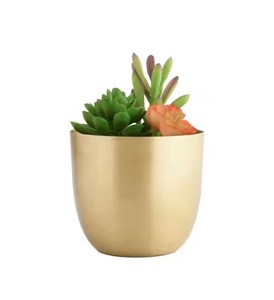 Macetas de metal dorado, diseño moderno, interior/exterior, precio al por mayor con entrega rápida - Product Image 3