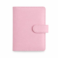 Couverture de carnet organisateur A5 personnalisée, finition rose grainée, fermeture à sangle, fournisseur en gros de carnets de bureau OEM ODM