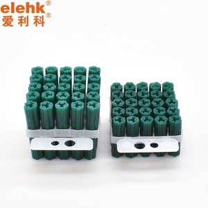 Elehk Green Ribbed Tubular Plastic Drop In Anchor, #10 a #12 <span class=keywords><strong>Tarugo</strong></span> verde 7x30 broca 9/32 Plastic Straight Anchor - Product Image 5
