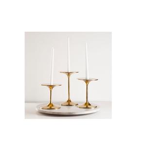 Bougeoir en laiton laiton massif, chandelier pour pièce en vogue, centre de Table, décorations de Table pour mariage - Product Image 5