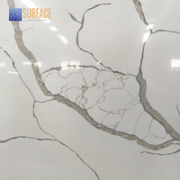 Dalle de quartz effet marbre sans silice anti-silicose Calacatta Blanc pour comptoirs de cuisine