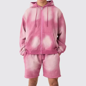 Acid Wash Tracksuit For Men's Winter Cotton Flared <b>Running</b> Tracksuits New Style Hooded Joggers Streetwear <b>Hoodie</b> Set Solid - Product Image 6