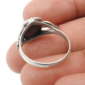 Design moderne Meilleure qualité Bijoux faits à la main en argent sterling 925 Labradorite naturelle Pierre précieuse Forme ronde Bague Grossiste Inde - Product Image 4