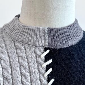 Nouveauté pull patchwork pour hommes pull en blocs de couleurs pull torsadé pull surdimensionné - Product Image 3