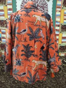 Chaqueta de Bata de terciopelo de algodón para mujer, tamaño libre para el hogar o el vestido nupcial, temporada de primavera y verano con estampado de Safari en la jungla - Product Image 4