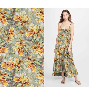 Floral Viscous 30s 45S Visose Challis Rayon Fabric Spun Viscose Fabric Stock Lot Spun Rayon Shirting Dress - Product Image 3