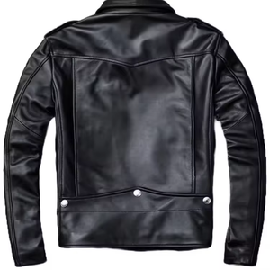 Chaqueta de motorista de cuero negro de primera calidad para hombre, prendas de vestir exteriores elegantes y versátiles, armario atemporal, esencial, perfecto para ropa informal - Product Image 2