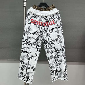 Wholesale Screen Printing Woolen Regular Fit <b>Men's</b> Track Pants Custom Streetwear High Waist Heavyweight High Quality Sweatpants - Product Image 5