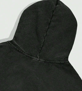 Sudadera con capucha extragrande con estampado personalizado de tendencia para hombre, sudadera informal de manga larga lavada con ácido y bordado 3D con hombros caídos - Product Image 4