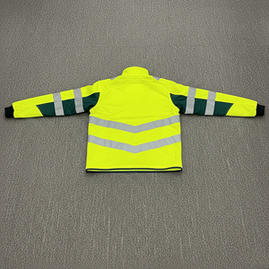 Custom ANSI Class 2 Waterproof LED Flash Reflective Safety Jacket Custom Logo Zipper High Visibility <b>Fluorescent</b> Green - Product Image 6