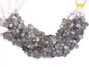 Gran vendedor, cuentas en forma de pera facetadas de piedra lunar gris, cuentas de piedras preciosas de piedra lunar Natural para hacer joyas, hebra de 4x7mm, venta al por mayor - Product Image 4