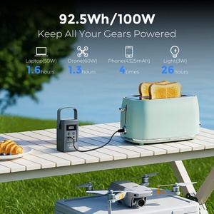 Pack d'énergie LiFePO4 100W 96,2Wh avec MPPT, charge rapide bidirectionnelle, 5 ports d'entrée solaire, approuvé par les compagnies aériennes, léger - Product Image 1
