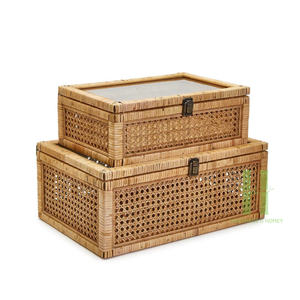 Cesta de almacenamiento de ratán de nuevo diseño, cesta de almacenamiento de armario ecológica para sala de estar, dormitorio, embalaje OEM en Vietnam - Product Image 2