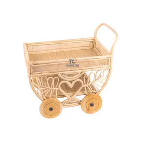 Großhandel Rattan-Puppe Kinderwagen Stroller-Spielzeug Babypuppe-Tragezeug Kinderzimmer-Dekoration Babykorb Spielzeug