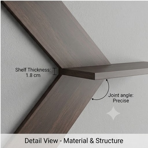 Wall Mounted Wooden <b>Shelf</b> Minimalist Design Five Tier Storage <b>Rack</b> for Living Room - Product Image 4