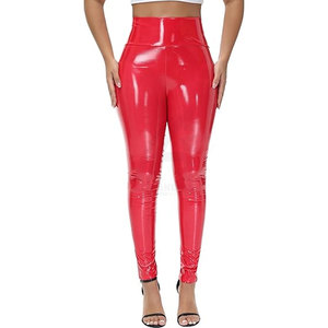 Leggings de cuero para mujer con cintura elástica, último estilo, en venta en línea al por mayor, precio razonable, hechos en Pakistán. - Product Image 1