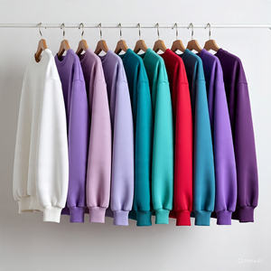 T-shirt col rond décontracté 100% coton pour hommes, poids lourd à manches longues, respirant, grande taille, impression de logo vierge surdimensionné 230gsm - Product Image 3