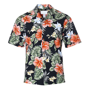 เสื้อฮาวายพิมพ์ลายสำหรับผู้ชายในธีมวันหยุดเขตร้อนและผ้าใส่สบาย - Product Image 1