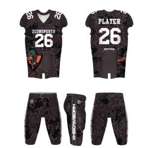 เสื้อเจอร์ซีย์ฟุตบอลอเมริกันคุณภาพสูง ODM ชุดกีฬาดีไซน์หมายเลขทีมพร้อมอุปกรณ์อเมริกันฟุตบอล - Product Image 1