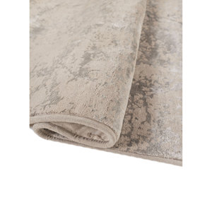 Alfombra Kavi Gris y Negra Anudada a Mano de Lana y Seda de Bambú, Diseño Teoría del Caos, Rectángulo Abstracto para el Hogar y Pasillo, Modelo Esk-411(Fr) - Product Image 2