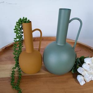 Vase à fleurs en fer à revêtement en poudre bleue maison salon et décoration extérieure Pots de fleurs Vase à fleurs de table fantaisie à vendre - Product Image 6